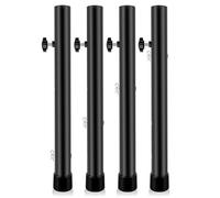 pumpumlia Lot de 4 rallonges de pieds de table pliables robustes en acier au carbone pour pieds de meubles droits/courbés