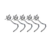 pumpumlia - Lot de 5 bijoux polyvalents et résistants en alliage avec clous et anneaux en forme de L avec zircons cubiques