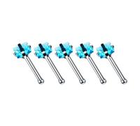 pumpumlia - Lot de 5 bijoux polyvalents et résistants en alliage avec clous et anneaux en forme de L avec zircons cubiques