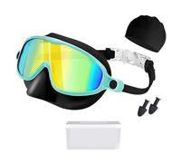 pumpumlia Lunettes de natation en silicone pour enfant - Motif grenouilles - Résistantes - Avec bouchons d'oreille et chapeau - Pour enfants