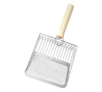 pumpumlia Pelle à déchets ergonomique en acier inoxydable pour animaux domestiques grande surface pour nettoyage rapide des boîtes à déchets et séparation des grumeaux en acier inoxydable