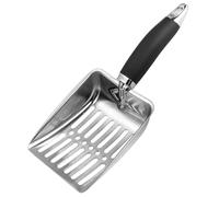 pumpumlia Pelle à litière en métal pour chats avec poignée confortable pour ramasser facilement la fente de tamisage pour la plupart des types de litière pour animaux domestiques