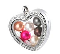 pumpumlia Pendentif en acier inoxydable en forme de cœur - Fournitures de bricolage uniques pour bijoux et colliers - Pendentif élégant en forme de cœur, One Size, Comme décrit, Comme décrit.