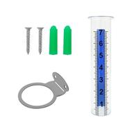 pumpumlia Pluviomètre d'extérieur de grande capacité de 17,8 cm avec support de montage en acier inoxydable transparent et robuste