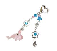 pumpumlia Porte-clés élégant en forme d'animal marin, pendentif baleine, porte-clés perlé pour femmes et filles, sangle de téléphone colorée, accessoire de téléphone tendance, a, taille unique