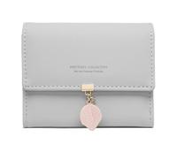 pumpumlia Portefeuille en polyuréthane multi-fentes pour femme et fille, pochette à trois volets, porte-cartes de crédit, porte-monnaie, porte-monnaie, portable, couleurs tendance, gris, Beauté de