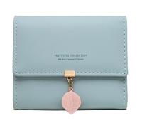 pumpumlia Portefeuille en polyuréthane multi-fentes pour femme et fille, pochette à trois volets, porte-cartes de crédit, porte-monnaie, porte-monnaie, portable, couleurs tendance, bleu clair, Beauté