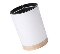 pumpumlia Pots à ustensiles de cuisine spacieux en céramique avec support pivotant en bois Fournitures de cuisine pour comptoir, décoration de ferme, porte-ustensiles