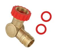 pumpumlia Raccord coudé pour robinet de jardin | Connecteur en laiton de 3/4" avec volant rouge nervuré, entrée rotative et sortie réglable pour aider à réduire