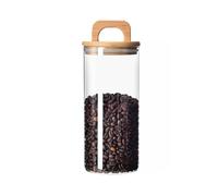 pumpumlia Récipient de rangement en verre transparent pour cuisine, boîte à café, bouteille scellée sous vide