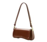 pumpumlia Sac à bandoulière en cuir synthétique pour femme avec sangle réglable et matériel doré pour les trajets quotidiens ou les sorties décontractées, sac de travail élégant, café, One Size