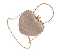 pumpumlia Sac à bandoulière en forme de cœur élégant pour femme - Sac de soirée élégant - Sac à main pour fête, bal de fin d'année, sac à main en forme de cœur, doré, One Size