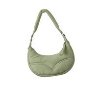 pumpumlia Sac à bandoulière matelassé en nylon avec sangle réglable, sacoche légère et pratique pour femme moderne, Vert, One Size