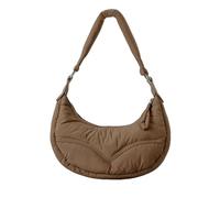 pumpumlia Sac à bandoulière matelassé en nylon avec sangle réglable, sacoche légère et pratique pour femme moderne, kaki, One Size