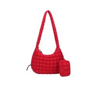 pumpumlia Sac à bandoulière matelassé pour femme, grande capacité, léger, rembourré sous les aisselles, avec petites fermetures éclair, sac à main matelassé, Rouge, One Size