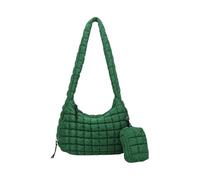 pumpumlia Sac à bandoulière matelassé pour femme, grande capacité, léger, rembourré sous les aisselles, avec petites fermetures éclair, sac à main matelassé, Vert, One Size