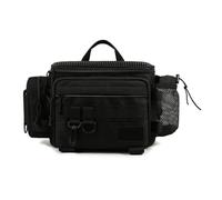 pumpumlia Sac à bandoulière multifonctionnel pour matériel de pêche - Bandoulière unique - Grande capacité - Étanche - Pour appâts - Organisateurs d'outils, Noir , Taille unique