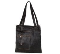 pumpumlia Sac à bandoulière pratique en toile pour filles avec poignées renforcées, poignée supérieure spacieuse pour les livres, ordinateur portable, indispensable au quotidien, Noir , One Size