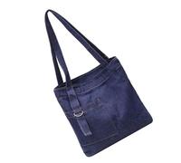 pumpumlia Sac à bandoulière pratique en toile pour filles avec poignées renforcées, poignée supérieure spacieuse pour les livres, ordinateur portable, indispensable au quotidien, bleu, One Size