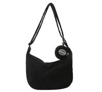 pumpumlia Sac à bandoulière pratique pour femme en velours côtelé avec fermeture éclair et bandoulière réglable tissé pour femme, Noir , One Size
