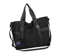 pumpumlia Sac à bandoulière spacieux et décontracté pratique en nylon avec bandoulière réglable pour les navetteurs, les voyages en plein air, sac à bandoulière ergonomique pour les navetteurs, Noir