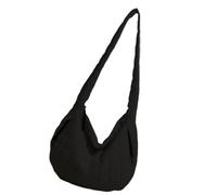 pumpumlia Sac à bandoulière tendance surdimensionné en coton plissé multifonction pratique pour les professionnels élégant de grande capacité, Noir , One Size