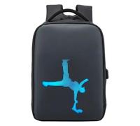pumpumlia Sac à dos de randonnée LED programmable avec affichage dynamique des images - Pochette pour ordinateur portable de 15,6 pouces - Épaule réglable - Promotion de vacances - Utilisation étanche