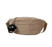 pumpumlia Sac banane 2023 en velours côtelé de grande capacité, couleur unie, sac banane polyvalent pour fille