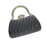 pumpumlia Sac de soirée avec strass étincelants pour femme - Sac à main à bandoulière avec chaîne pour mariage, bal de fin d'année, pochette sophistiquée pour femme, Noir , One Size