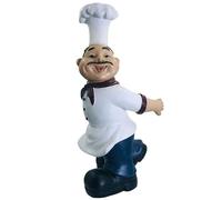 pumpumlia Statue de chef en résine pour économiser de l'espace - Étagère décorative pour bouteilles de vin - Pour la maison et le restaurant - Pour les amateurs de cuisine