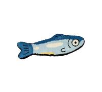 pumpumlia Tapis de flocage amusant avec motif poissons, surface robuste, idéal pour chambre d'enfant, salon, entretien facile, lavable et décoration d'intérieur