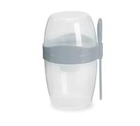 pumpumlia Tasse à salade portable double couche de stockage d'avoine de grande capacité avec cuillère pour les personnes occupées Récipient alimentaire portable