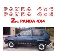 Pumu Autocollants compatibles avec Panda 4x4 141 stickers tuning logo Fiat emblème sisle tout-terrain (ROUGE)