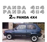 Pumu Autocollants compatibles avec Panda 4x4 141 stickers tuning logo Fiat emblème sisle tout-terrain (NOIR)