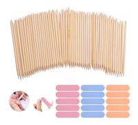 Pumuky 200 Pièces Bâton de Cuticule en Bois à Deux Extrémités - Kit de Manucure pour Soin des Ongles, Tatouage, Sourcils, Beauté et Maquillage