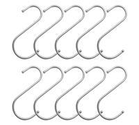 Pumuky Lot de 10 Crochet en Acier Inoxydable en Forme de S,Crochet de Cuisine en S,Crochets Multifonctionnels en Forme de S pour la Cuisine, la Salle de Bain et la Chambre à Coucher