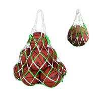 Pumuky Lot de 2 Filets de Balle,Sac Filet de Ballon Peut Contenir 10-11 Balles,Sac en Nylon Réutilisable avec Cordon de Serrage pour Le Basket-Ball, Le Football et Le Volley-Ball(Vert)