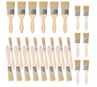 Pumwoy 28 Pièces Pinceau Plat 10/25/38/50mm, Pinceaux Peinture Mur Pinceaux Plats avec Manche en Bois, PinceauPeinture Pinceaux à Peinture, Pinceauxpour Vernis,Colles,Teintures