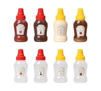 Pumwoy 8 Pièces Mini Bouteilles de Ketchup 25ml, Mini Bouteilles à Presser, Squeeze Bouteille à Condiments, Mini Bouteille pour Condiments, Mini Flacon Souple pour Camping, École