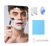 Pumwoy Miroir de Douche Anti-buée 30 * 20cm, Miroir de Rasage pour Salle de Bain, Miroir Rasage avec Ventouse Miroir de Camping de Voyage en Acrylique, Miroir de Maquillage en Acrylique sans Cadre