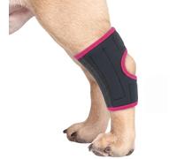 PUMYPOREITY 1 coussinet de compression pour patte avant pour chien, protection durable pour coude, aide en cas de blessures ligamentaires, entorses et perte de stabilité causée par l'arthrite (rose