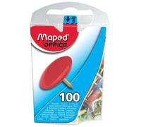 Punaise maped coloris assortis diamètre 10mm boîte distributrice 100 unités