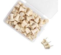 Punaise,Punaises Tableau Liège,Punaise Murale,Epingles Tableau Liege,Bois Punaises,pour Bureau,Domicile,Tableaux en Liège,Photos,Notes,Calendriers (Clous à Tête Ronde,Couleur Bois Naturel,50 Pièces)