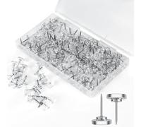 Punaise Transparente 200 Pièces,16 mm Longueur,Murale Punaises Tableau Liège Épingles,avec Boîte en Plastique Punaise Plate Murale pour Tableau D'affichage Mural Panneau de Liège