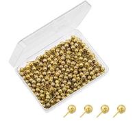 Punaises, 60 PCS Tableau Liege punaises Plates avec Pointe en Acier Push Pins pour Tableau Liege Tableau d'Affichage Murale (l'or)