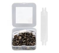 Punaises de meubles 100PCS | Clous décoratifs en acier au carbone pour canapés/lits/boîtes à bijoux | Oxydation 11x16mm - Résistant aux épingles à ongles avec règle en tissu et (Bronze)
