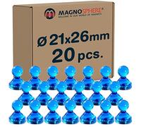 Punaises magnétiques épingles de néodyme aimants Ø 21x26mm 10 pcs. jusqu'à 2kg, Couleur:Bleu