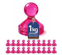 Punaises magnétiques épingles de néodyme aimants Ø 21x26mm 10 pcs. jusqu'à 2kg, Couleur:Rose