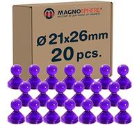 Punaises magnétiques épingles de néodyme aimants Ø 21x26mm 10 pcs. jusqu'à 2kg, Couleur:Violet