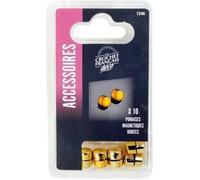 Punaises magnétiques - LE CROCHET FRANCAIS - Dorées - Lot de 10 - 10 mm - Fer